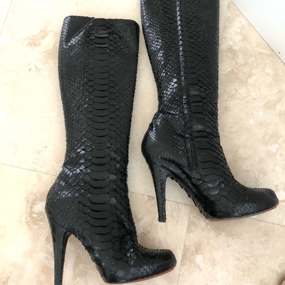 Massimo Dogana Genuine Black Python Boots - Picture 4 of 10